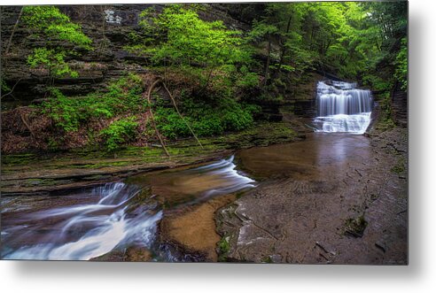 Panorama Metal Print featuring the photograph Buttermilk Creek Waterfall by Mark Papke