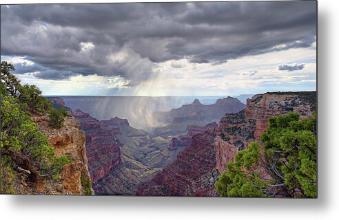 Grand Canyon Metal Print featuring the photograph Cape Royal Squall by Peter Kennett