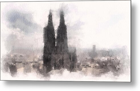 Susan Maxwell Schmidt Metal Print featuring the mixed media Cathedral of Cologne by Susan Maxwell Schmidt