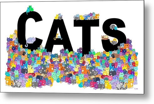 Cats Metal Print featuring the digital art Cats by Nick Gustafson
