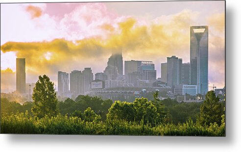 Skyline Metal Print featuring the photograph Charlotte North Carolina City Skyline by Alex Grichenko