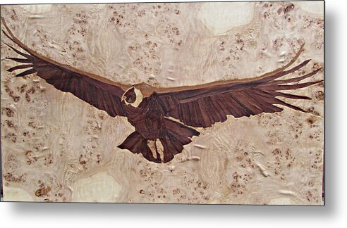 Marquetry Metal Print featuring the mixed media Condor by Johannes Stoeger
