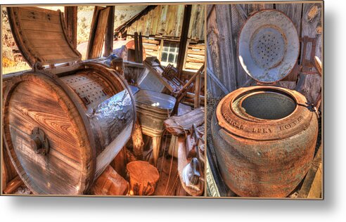 Laundry Metal Print featuring the photograph Doing Laundry In the Past by Donna Kennedy