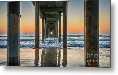 Beach Metal Print featuring the photograph Down Under Scripp's Pier by David Levin