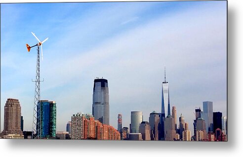 Downtown Metal Print featuring the photograph Downtown NYC from Across the Hudson-1 by Srinivasan Venkatarajan