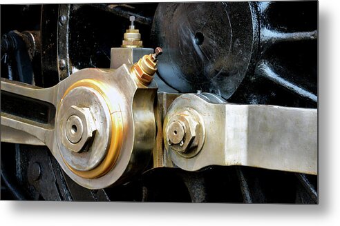 D2-rr-1798-p Metal Print featuring the photograph Drive wheel linkage by Paul W Faust - Impressions of Light