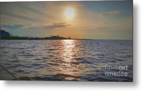 Water Metal Print featuring the photograph End of the Day Sunset by Roberta Byram