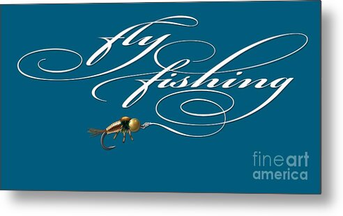 Fly Fishing Metal Print featuring the painting Fly Fishing Nymph by Robert Corsetti