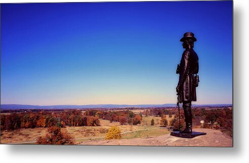 Gettysburg Metal Print featuring the photograph General Warren Statue - Gettysburg by Mountain Dreams