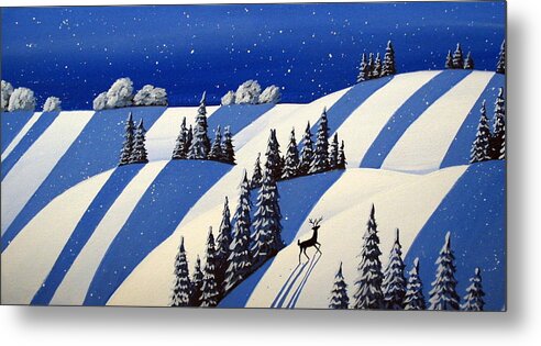 Art Metal Print featuring the painting Heading North - modern winter landscape by Debbie Criswell