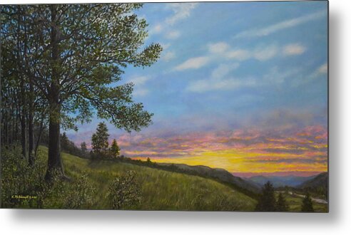 Mountain Metal Print featuring the painting High Meadow Sundown by Kathleen McDermott