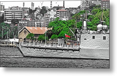 Hmas Sydney Metal Print featuring the photograph HMAS Sydney In Sydney by Miroslava Jurcik