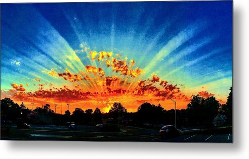 Sunset Metal Print featuring the photograph Infinite Rays from an Otherworldly Sunset by Michael Oceanofwisdom Bidwell