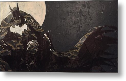 Batman Metal Print featuring the painting Knight Watch by Edmund Royster