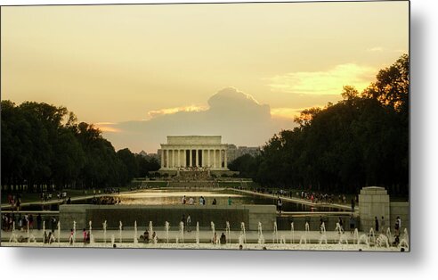 Sunset Metal Print featuring the photograph Lincoln Memorial Sunset by Greg and Chrystal Mimbs