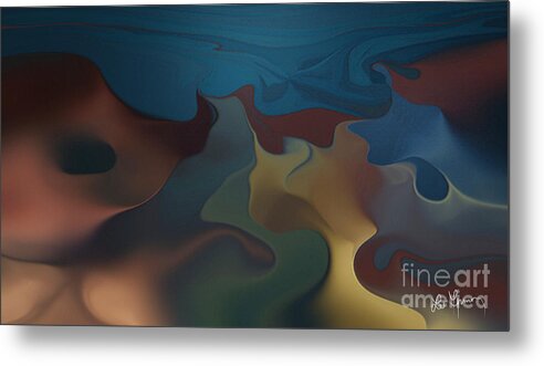 Liquid Metal Print featuring the digital art Liquid Mind by Leo Symon