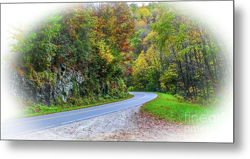 Mountain Metal Print featuring the photograph Mountain Road in Fall by Tom Claud