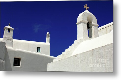 Architecture Metal Print featuring the photograph Mykonos Greece Architectual Line 5 by Bob Christopher