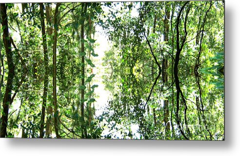 Bushland Metal Print featuring the mixed media Mirrored Green by Leanne Seymour