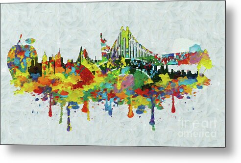 New York Metal Print featuring the painting New York City Panorama by Stefano Senise
