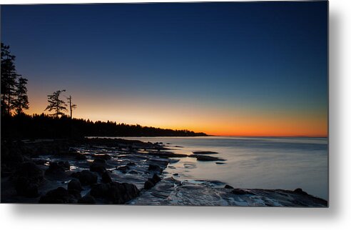 Water Metal Print featuring the photograph NW Bay Sunset by Randy Hall