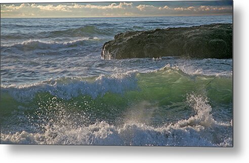 Waves Metal Print featuring the photograph Crashing waves by Elvira Butler