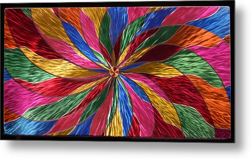 Stainless Steel Metal Print featuring the painting Pinwheel by Rick Roth