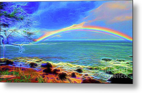 Rainbow Metal Print featuring the photograph Rainbow Beach by Jerome Stumphauzer