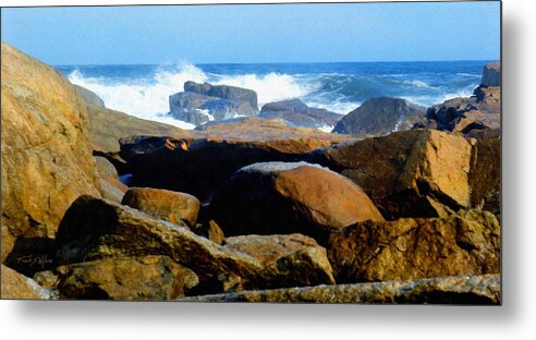 Rocks And Surf Metal Print featuring the photograph Rocks And Surf by Frank Wilson