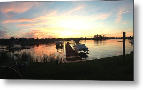 Lake Metal Print featuring the photograph Serene Sunset by Rebecca Wood