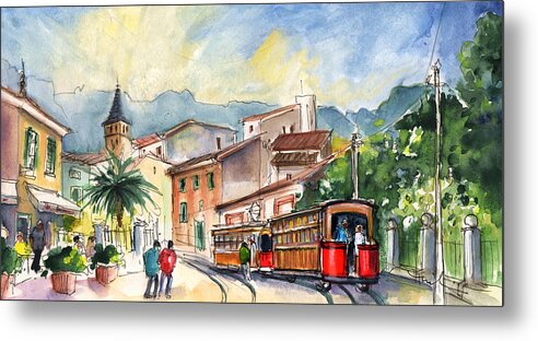 Travel Metal Print featuring the painting Soller In Majorca 01 by Miki De Goodaboom