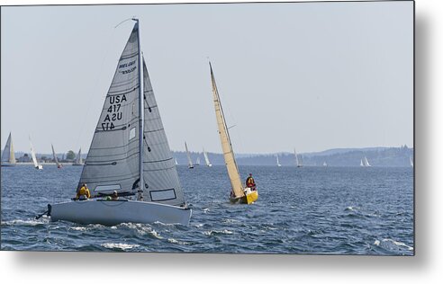 Sailing Metal Print featuring the photograph Stand On Vessel by Bob VonDrachek