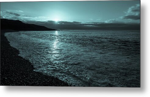 Landscape Metal Print featuring the photograph Sunrise in Stonehaven B-W by Sergey Simanovsky