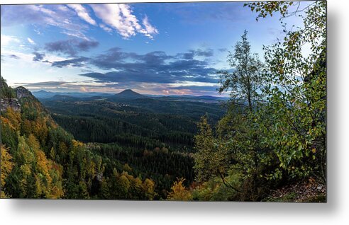 Outdoors Metal Print featuring the photograph Sunset In Bohemian Switzerland by Andreas Levi
