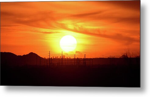 Sunset Metal Print featuring the photograph Sunset Over Phoenix by Ben Foster