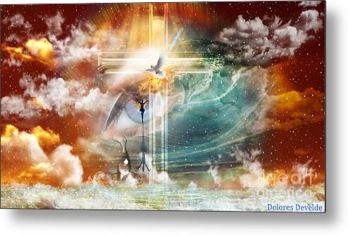 Jesus Paid It All To Bring Us From Tears To Triumph Metal Print featuring the digital art Tears to Triumph by Dolores Develde
