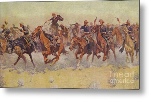 The Charge Metal Print featuring the painting The Charge by Frederic Remington