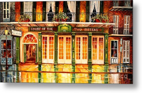 New Orleans Metal Print featuring the painting The Court of Two Sisters on Royal by Diane Millsap