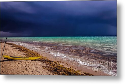 Storm Metal Print featuring the photograph The Storm and the Paddle Boarder by George Kenhan