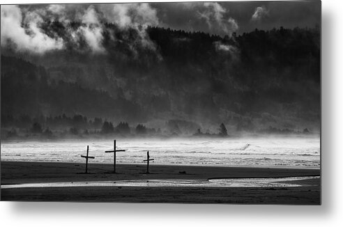 Bettydepee Metal Print featuring the photograph Three Crosses by Betty Depee