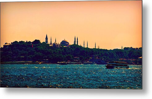 Tranquility Metal Print featuring the photograph Tranquil evening in Istanbul by Lilia S