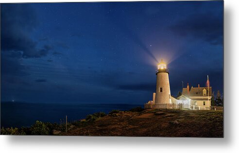 Pemaquid Lighthouse Metal Print featuring the photograph Twilight at Pemaquid Light by Mark Papke