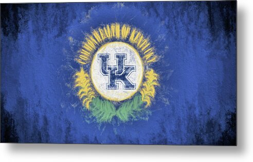 University Of Kentucky Metal Print featuring the digital art University of Kentucky State Flag by JC Findley