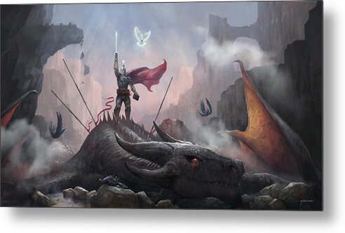 Dragon Metal Print featuring the digital art Victory by Steve Goad
