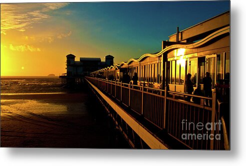 Weston Metal Print featuring the photograph Weston Pier at Sunset by Rob Hawkins