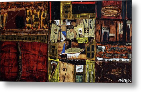 African Fine Art Metal Print featuring the painting Window On The World by Michael Nene