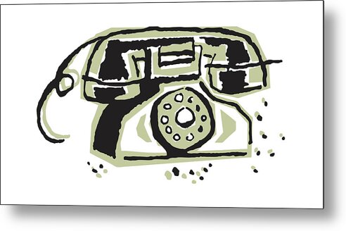 Campy Metal Print featuring the drawing Rotary Telephone #57 by CSA Images
