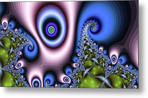 Fractal Metal Print featuring the digital art Blue Dancing Eye by Don Northup