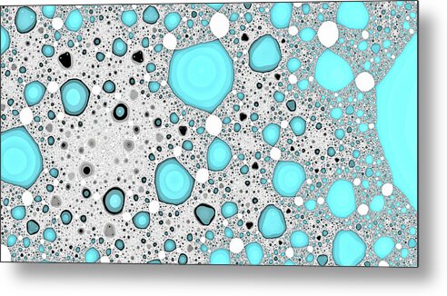 Abstract Metal Print featuring the digital art Dynamic Moonscape Blue Abstract Art by Don Northup