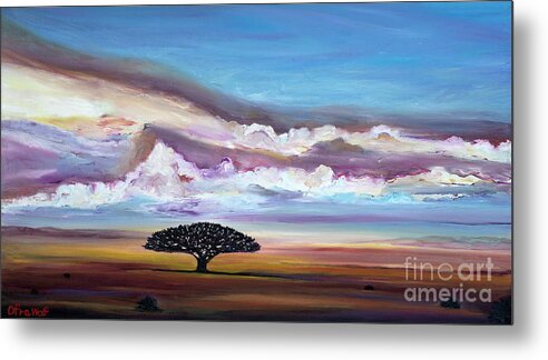Horizon Metal Print featuring the drawing Horizon before the storm by Ofra Wolf
